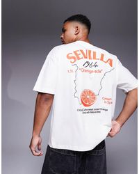 ASOS - Oversized T-Shirt Met Grafische Varsity-Print - Lyst