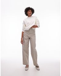 TOPSHOP - – weite jeans mit beigen streifen und hohem bund - Lyst