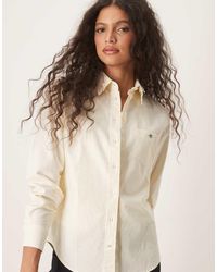 GANT - Regular-Fit Gestreept Oxford Overhemd Met Logo - Lyst