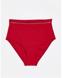 Figleaves - High Waisted Bikini Bottoms With Mesh Detail - Lyst