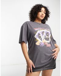 ASOS - Asos design curve - t-shirt oversize avec motif motorhead sous licence - anthracite délavé - Lyst