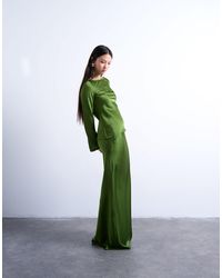 TOPSHOP - Jupe longue coupée en biais - Lyst