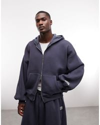 Collusion - Zip Through Heavyweight Boxy Hoodie - Lyst