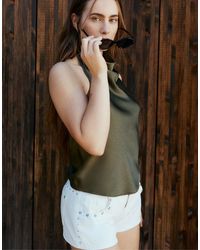 Stradivarius - Satin Effect Halter Top - Lyst