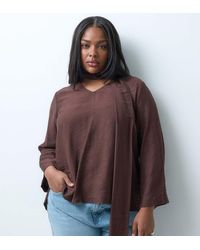ONLY - Long Sleeve V-neck Top With Scarf Detail - Lyst