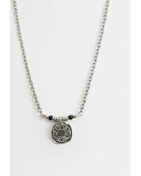 ASOS - Star Engraved Coin Pendant With Beaded Chain Necklace - Lyst