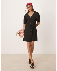 Jdy - Linen Mix Mini Shirt Dress - Lyst