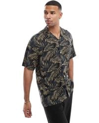 Jack & Jones - Revere Collar Tropical Print Short Sleeve Shirt - Lyst