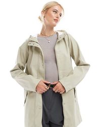 Vero Moda - Giacca Impermeabile Spalmata Color Pietra Con Cappuccio - Lyst