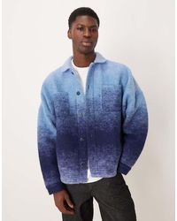 ASOS - Chaqueta Holgada Estilo Camisa Con Hombros Caídos De Tejido Efecto Lana De - Lyst