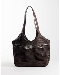 Mango - – bast-handtasche - Lyst