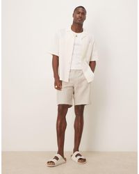 Mango - Pantalones Cortos De Sastre A Rayas De Mezcla De Lino De -Neutro - Lyst