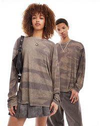 Collusion - Unisex Long Sleeve Printed Mesh Skater T-shirt - Lyst