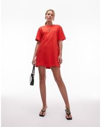 TOPSHOP - Vestito T-Shirt A Maniche Corte Oversize Premium - Lyst