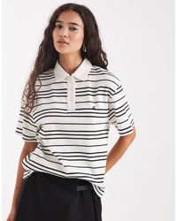 4th & Reckless - Camiseta Color Crema A Rayas De Estilo Rugby Con Logo Bordado De Algodón De -Blanco - Lyst