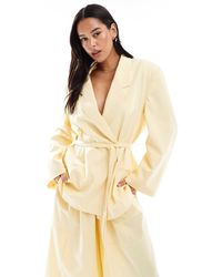 ASOS - Blazer oversize habillé d'enemble avec liens à la taille - babeurre - Lyst