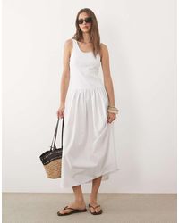 ASOS - Ribbed Hybrid Scoop Neck Maxi Dress - Lyst