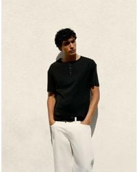 Pull&Bear - Basic Henley T-shirt - Lyst