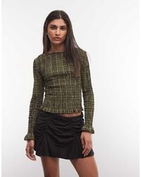 Daisy Street - Long Sleeve Shirred Top - Lyst