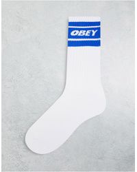 Obey - Cooper ii - chaussettes avec bandes es - blanc - Lyst