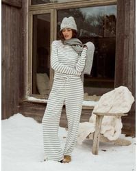 4th & Reckless - Cotton Blend Ribbed Tie Waist Relaxed Wide Leg Trouser Co-Ord - Lyst