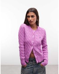 Polo Ralph Lauren - Icon Logo Cotton Cable Knit Cardigan - Lyst