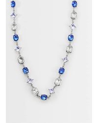 ASOS - Square Blue Crystal Stone Set Necklace - Lyst