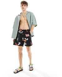 Carhartt - Slater Dinner Print Swim Shorts - Lyst