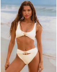 Moda Minx - X Agnes Pimentel High Waist Bikini Bottom With Starfish Detail - Lyst