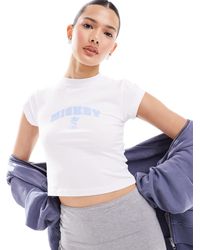 Miss Selfridge - – t-shirt mit lizenziertem disney-micky-maus-grafikprint im college-look - Lyst