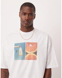 ASOS - Oversized T-shirt With Front Chest Print - Lyst