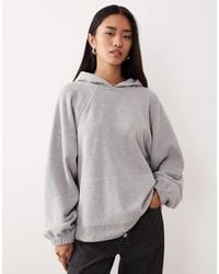 ASOS - Sweat à capuche oversize en tissu ultra-doux à manches raglan - chiné - Lyst