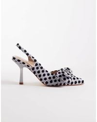 SEQWL - Salado Sling Back Block Heeled Shoe With Bow Detail - Lyst