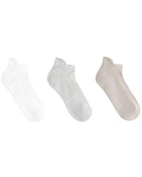 Oysho - 3 Pairs Of Polyamide Blend Sneaker Socks With Heel Tab - Lyst