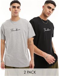 Threadbare - Confezione multipack di t-shirt nere e grigie - Lyst