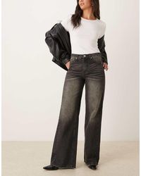 Glamorous - Wide Leg Mid Rise Jeans - Lyst