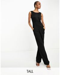 Closet - Tall - tuta jumpsuit con scollo ad anello nera - Lyst
