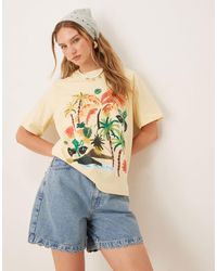 ASOS - Oversized Tee With Holiday Painterly Palm Tree Graphic - Lyst