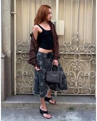 Bershka - Faux Suede Bowling Bag - Lyst