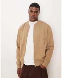 ASOS - Oversized Drop Shoulder Jersey Bomber Jacket - Lyst