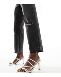 Asos Design Wide Fit - Hayes Strappy Mid Sandal Heeled Mules - Lyst