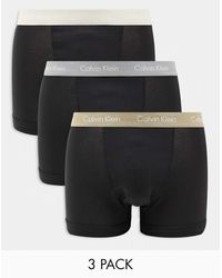 Calvin Klein - Asos Exclusive 3-pack Of Trunks With Contrast Waistbands - Lyst