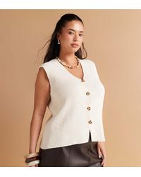 ASOS - Asos Design Curve Slub Knit Relaxed Fit Waistcoat - Lyst