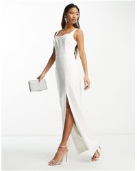EVER NEW - Bridal Exclusive Tulle Bow Back Maxi Dress With Exposed Bust - Lyst