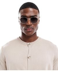 ASOS - – ene, eckig-runde sonnenbrille mit rauchig getönten gläsern mit farbverlauf - Lyst