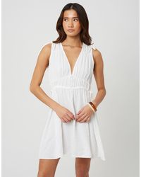 Brave Soul - V-Neck Sleeveless Midi Dress With Tie Details - Lyst