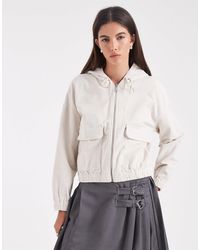 ONLY - Zipped Through Cord Hooded Jacket - Lyst