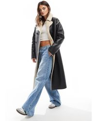 Brave Soul - Faux Shearling Long Coat - Lyst