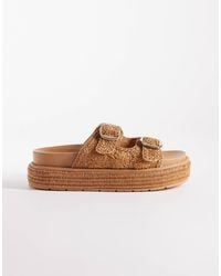 South Beach - Double Buckle Platform Sandals - Lyst