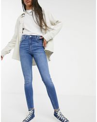 Bershka Jegging & Skinny & Slim DAMEN Jeans Jegging & Skinny & Slim Print Rabatt 61 % Schwarz/Weiß 34 